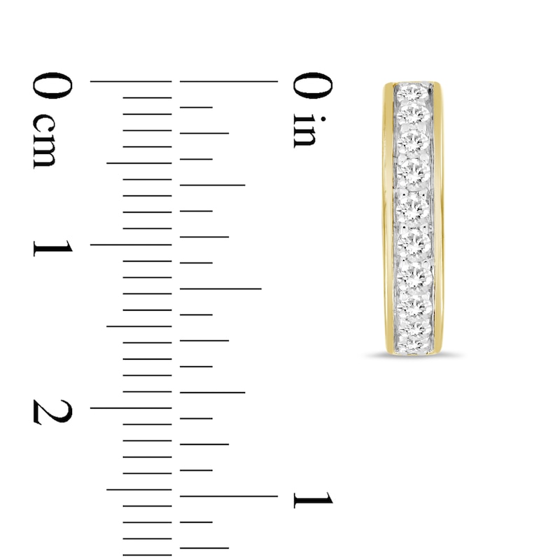 Main Image 2 of Men's Lab-Created Diamond Hoop Earrings 5/8 ct tw Round 14K Yellow Gold