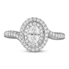 Thumbnail Image 3 of Oval & Round-Cut Diamond Double Halo Engagement Ring 7/8 ct tw 14K White Gold