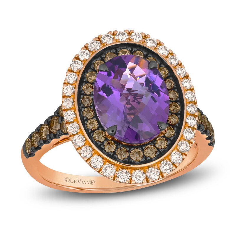 Main Image 1 of Le Vian Natural Amethyst & Diamond Ring 3/4 ct tw 14K Strawberry Gold