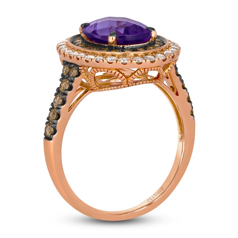 Main Image 3 of Le Vian Natural Amethyst & Diamond Ring 3/4 ct tw 14K Strawberry Gold