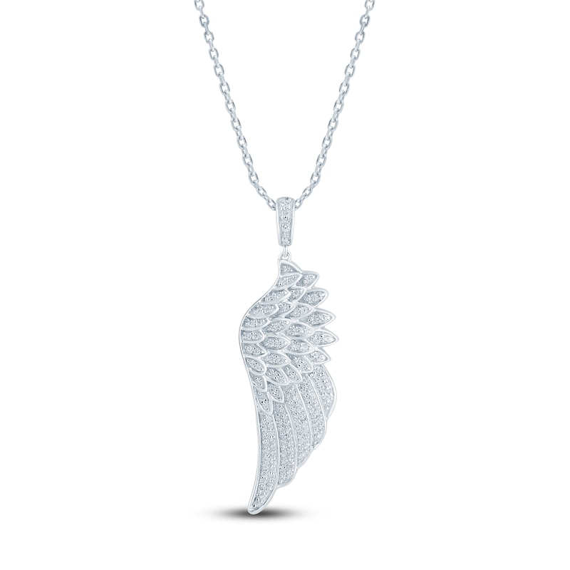 Pnina Tornai Diamond Wing Pendant Necklace 3/8 ct tw Round 14K White Gold