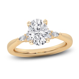 Lab-Created Diamond Oval-Cut Engagement Ring 2 ct tw 14K Yellow Gold