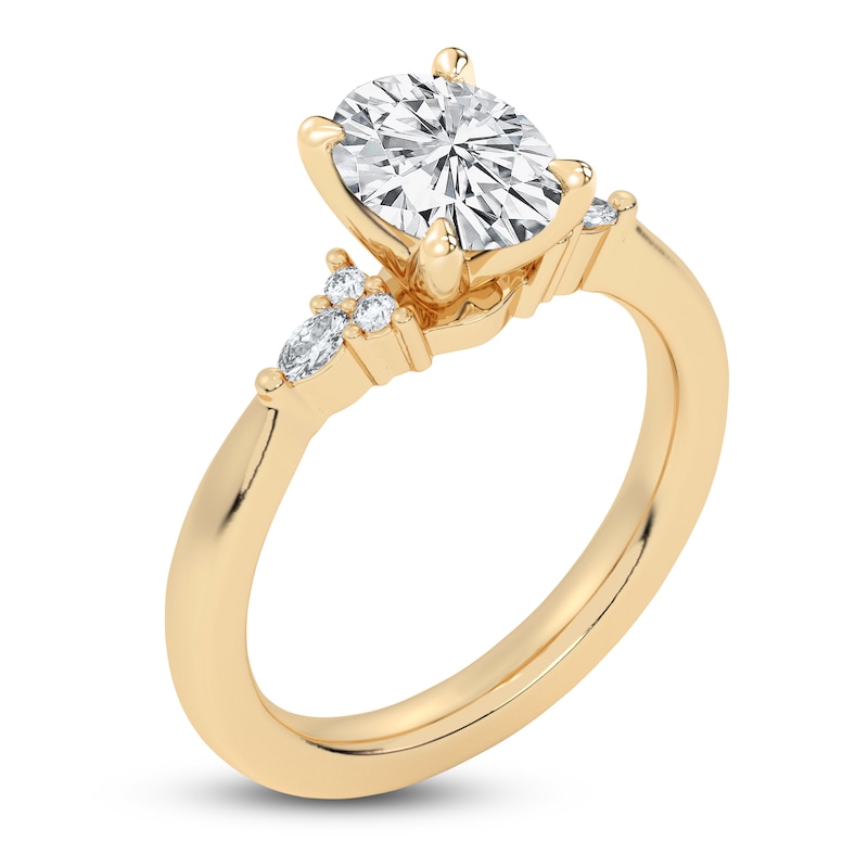 Lab-Created Diamond Oval-Cut Engagement Ring 2 ct tw 14K Yellow Gold