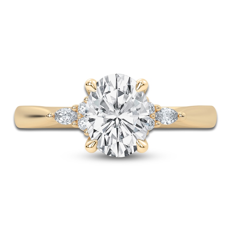 Lab-Created Diamond Oval-Cut Engagement Ring 2 ct tw 14K Yellow Gold