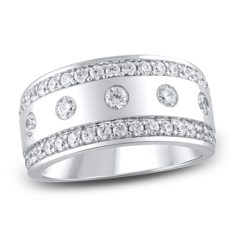 Main Image 1 of Lab-Created Diamond Men's Wedding Band 1-1/4 ct tw 14K White Gold