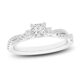 Princess Diamond Engagement Ring 3/4 ct tw 14K White Gold
