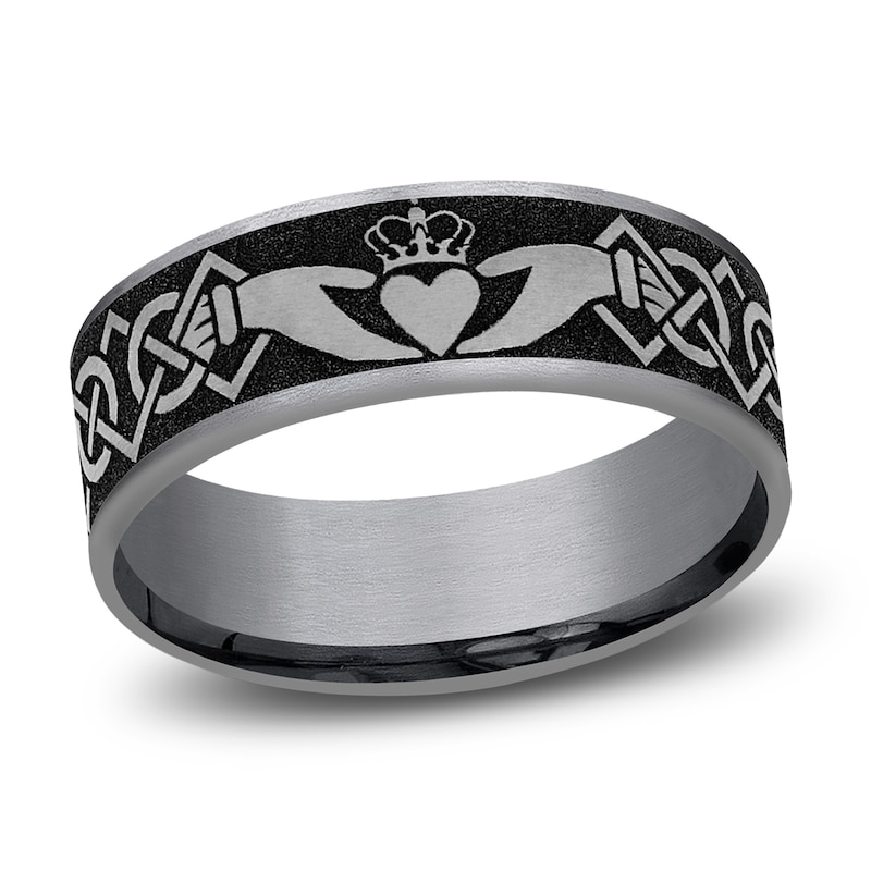 Main Image 1 of Claddagh Wedding Band Tantalum & Titanium 7.5mm