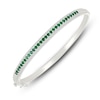 Thumbnail Image 1 of Lab-Created Emerald & White Lab-Created Sapphire Bangle Bracelet Sterling Silver