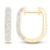 Thumbnail Image 1 of Diamond Twist Hoop Earrings 1/2 ct tw 14K Yellow Gold