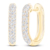 Thumbnail Image 2 of Diamond Twist Hoop Earrings 1/2 ct tw 14K Yellow Gold