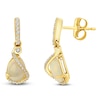 Thumbnail Image 0 of Pear-Shaped Natural Opal & Diamond Dangle Earrings 1/8 ct tw 14K Yellow Gold