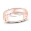 Thumbnail Image 1 of Men's Hammered Milgrain Wedding Band 18K Rose Gold 6mm