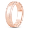 Thumbnail Image 2 of Men's Hammered Milgrain Wedding Band 18K Rose Gold 6mm