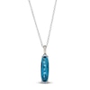 Thumbnail Image 1 of Le Vian Silhouette Elongated Cushion-Cut Natural Blue Topaz Necklace 1/20 ct tw Diamonds 14K Vanilla Gold 19&quot;