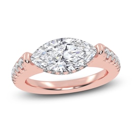 Marquise-Cut Lab-Created Diamond Engagement Ring 2-1/3 ct tw 14K Rose Gold