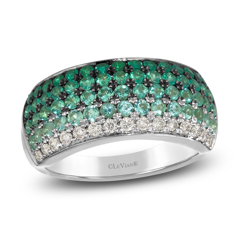 Main Image 1 of Le Vian Emerald Ombré Ring 1/5 ct tw Diamonds 14K Vanilla Gold