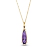 Thumbnail Image 1 of Le Vian Silhouette Elongated Pear-Shaped Natural Amethyst & Diamond Accent Necklace 14K Honey Gold 19&quot;