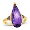 Thumbnail Image 1 of Le Vian Silhouette Elongated Pear-Shaped Natural Amethyst Ring 1/20 ct tw Diamonds 14K Honey Gold