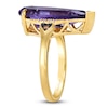 Thumbnail Image 3 of Le Vian Silhouette Elongated Pear-Shaped Natural Amethyst Ring 1/20 ct tw Diamonds 14K Honey Gold