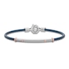 Thumbnail Image 1 of Baraka Men's Diamond Cord Bracelet 1/20 ct tw Stainless Steel, Dark Blue Ion Plating & 18K Rose Gold 7.75&quot;