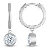 Thumbnail Image 1 of Round-Cut Lab-Created Diamond Solitaire Dangle Hoop Earrings 1-1/2 ct tw 14K White Gold (SI2/F)