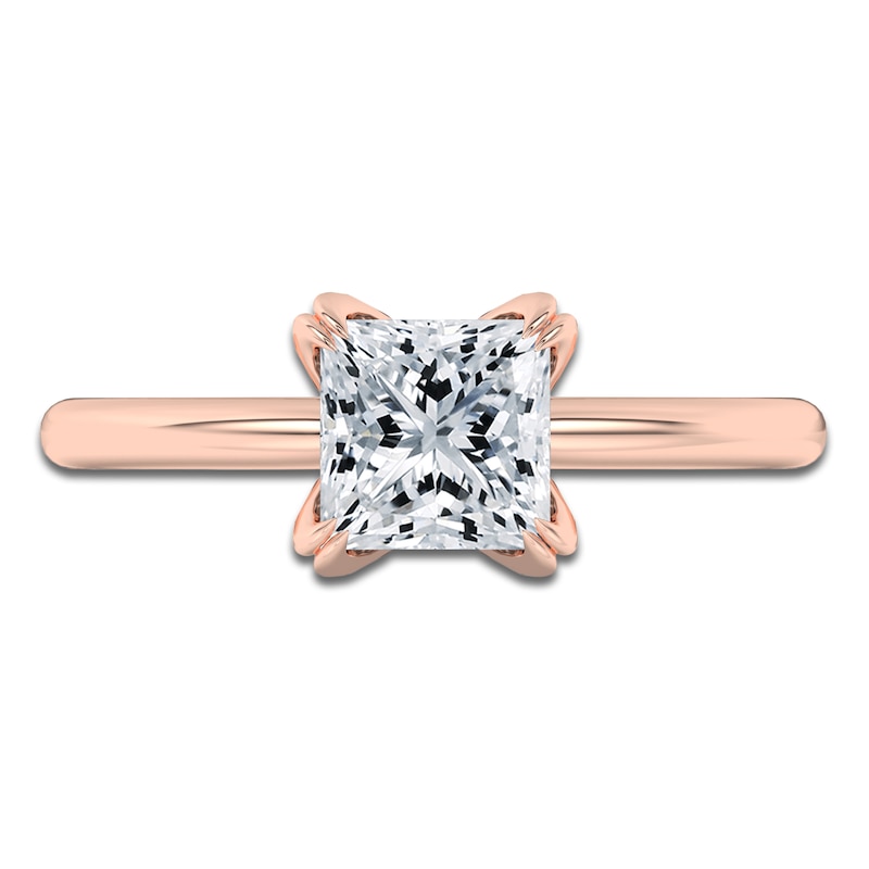 Main Image 3 of Princess-Cut Diamond Solitaire Engagement Ring 1-1/2 ct tw 14K Rose Gold (I2/I)