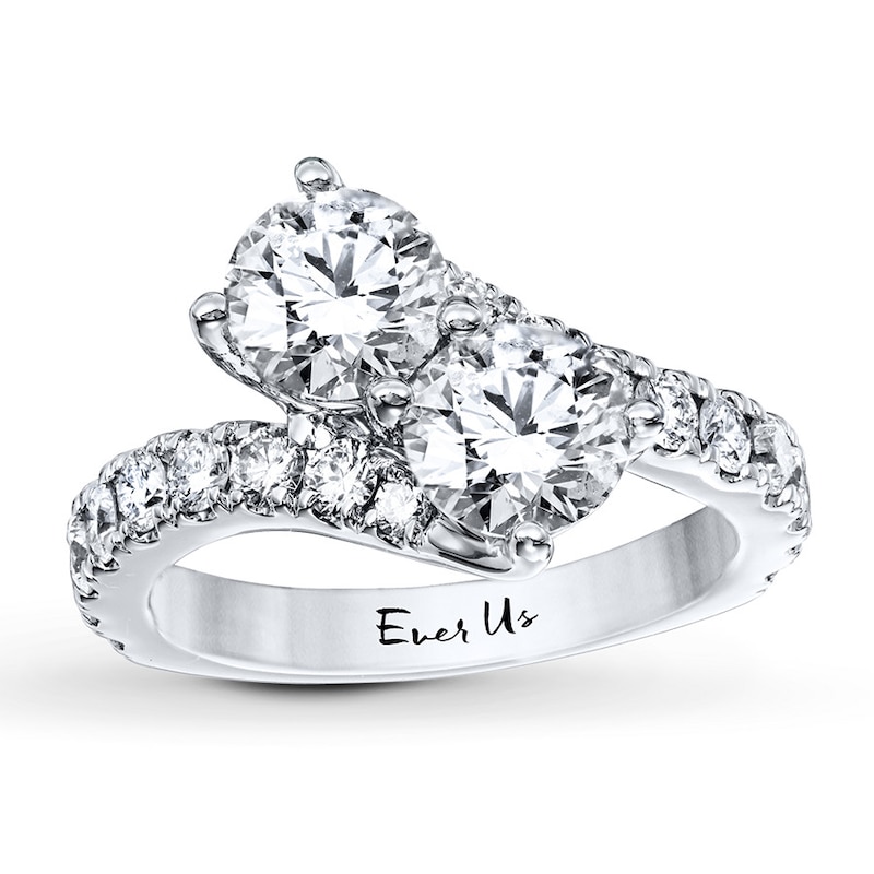 Main Image 1 of Ever Us Two-Stone Ring 3 ct tw Diamonds 14K White Gold