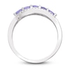 Thumbnail Image 3 of Natural Tanzanite Anniversary Ring 1/8 ct tw Diamonds 14K White Gold