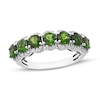 Thumbnail Image 1 of Natural Chrome Diopside Anniversary Ring 1/5 ct tw Diamonds 14K White Gold