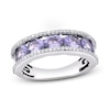 Thumbnail Image 1 of Natural Tanzanite Anniversary Ring 1/4 ct tw Diamonds 14K White Gold