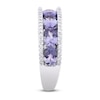 Thumbnail Image 2 of Natural Tanzanite Anniversary Ring 1/4 ct tw Diamonds 14K White Gold