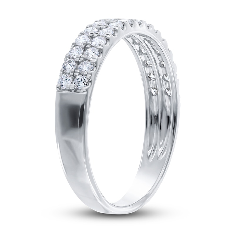 Main Image 2 of Diamond Anniversary Ring 1/2 ct tw Round 14K White Gold