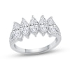 Thumbnail Image 1 of Diamond 5-Stone Anniversary Ring 2-1/5 ct tw Round/Marquise 14K White Gold