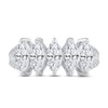 Thumbnail Image 3 of Diamond 5-Stone Anniversary Ring 2-1/5 ct tw Round/Marquise 14K White Gold