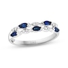 Thumbnail Image 1 of LALI Jewels Natural Blue Sapphire Anniversary Ring 1/15 ct tw Diamonds 14K White Gold