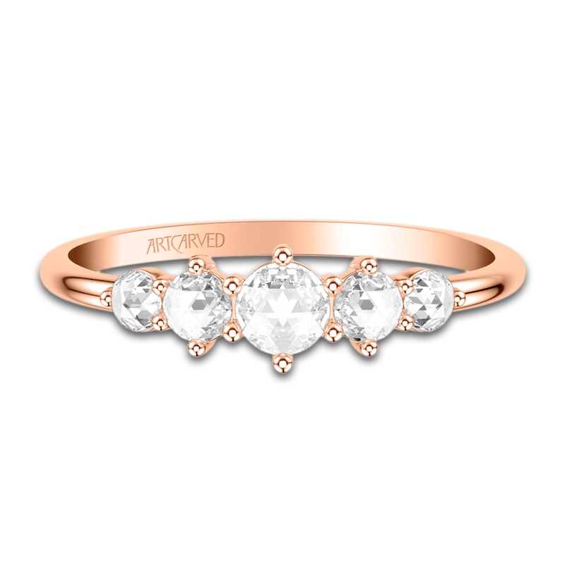 Main Image 2 of ArtCarved Rose-Cut Diamond Anniversary Band 3/8 ct tw 14K Rose Gold