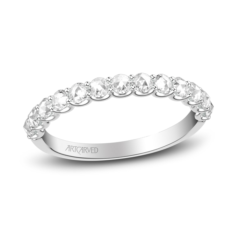 Main Image 1 of ArtCarved Rose-Cut Diamond Anniversary Band 1/2 ct tw 14K White Gold