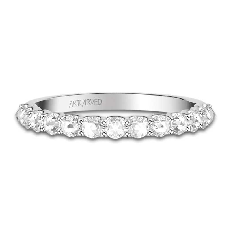 Main Image 2 of ArtCarved Rose-Cut Diamond Anniversary Band 1/2 ct tw 14K White Gold