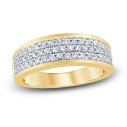 Men's Diamond Anniversary Band 1 ct tw Round 10K Yellow Gold