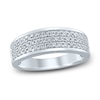 Thumbnail Image 1 of Men's Diamond Wedding Band 1 ct tw Round 10K White Gold