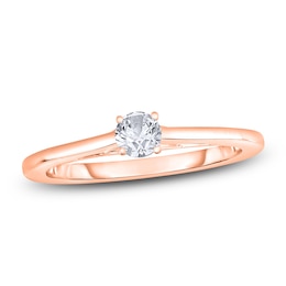 Diamond Solitaire Engagement Ring 1/4 ct tw Round 14K Rose Gold (I/I2)