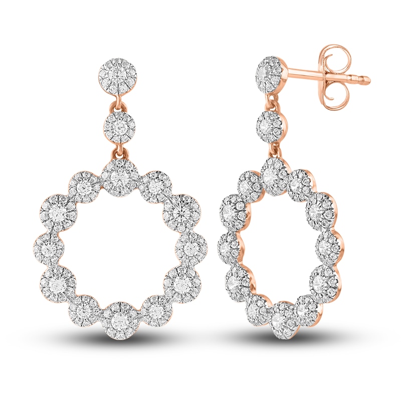 Diamond Drop Earrings 1 ct tw Round 14K Rose Gold | Jared