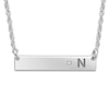 Thumbnail Image 1 of Bar Pendant Necklace Diamond Accents White Gold-Plated Sterling SIlver 18&quot;