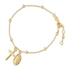 Thumbnail Image 1 of Virgin Mary/Cross Bracelet 14K Yellow Gold 7.25&quot;