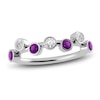 Thumbnail Image 1 of Juliette Maison Natural Amethyst & Natural White Sapphire Ring 10K White Gold