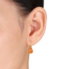 Thumbnail Image 2 of Natural Orange Moonstone & Natural Sapphire Earrings 14K Yellow Gold