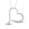 Thumbnail Image 1 of Diamond Heart Pendant Necklace 1/2 ct tw Round 14K White Gold 18&quot;