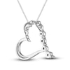 Thumbnail Image 2 of Diamond Heart Pendant Necklace 1/2 ct tw Round 14K White Gold 18&quot;