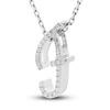 Thumbnail Image 2 of Diamond Initial F Pendant Necklace 1/10 ct tw Round 10K White Gold