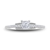 Thumbnail Image 1 of Diamond Engagement Ring 3/8 ct tw Princess/Round 14K White Gold